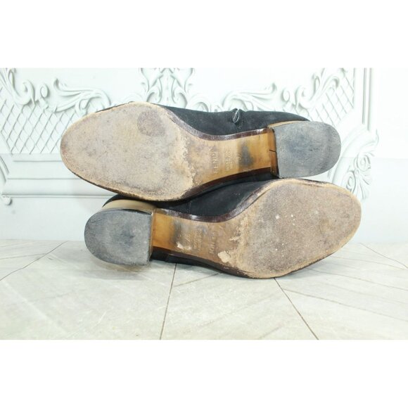 Fendi Women’s Black Suede Gold Heeled Side Zip Ankle Booties 37 / US 7 - Picture 9 of 9